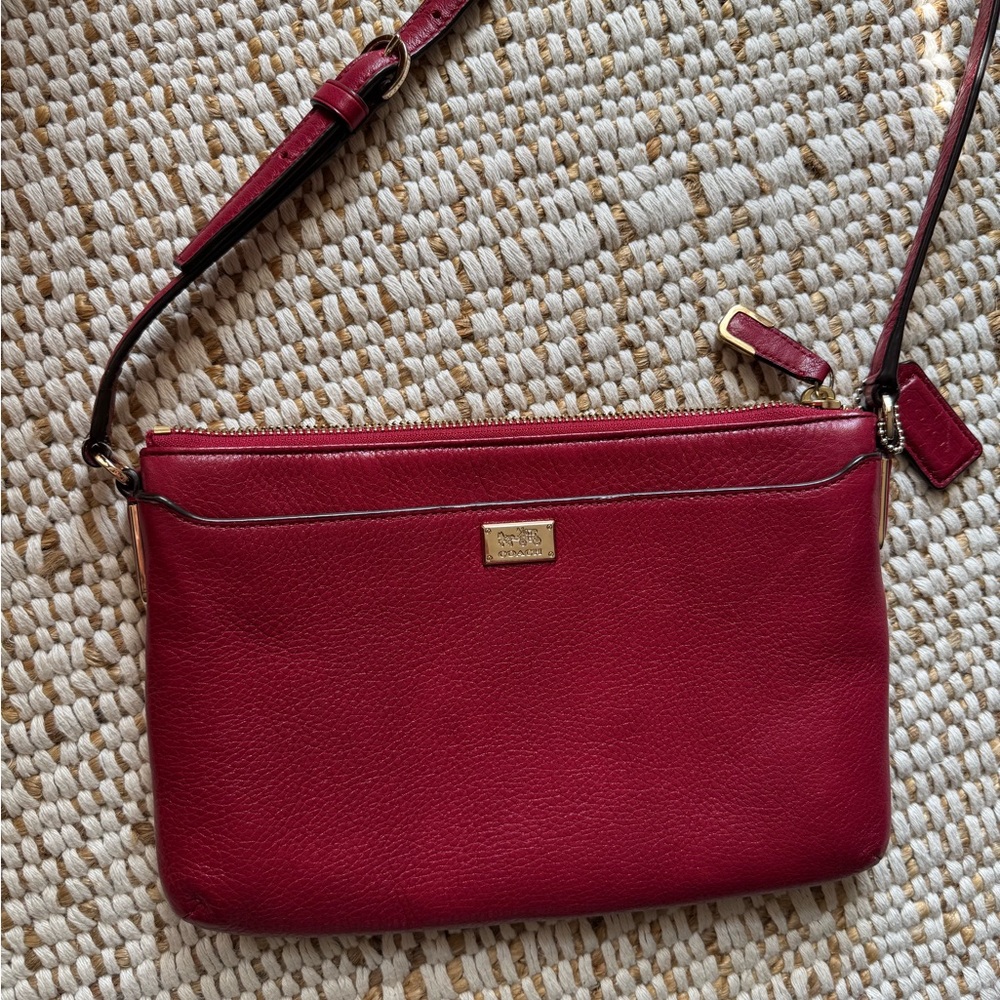 Coach Red Leather Crossbody Bag
